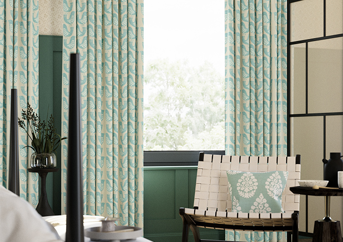 Scandi Birds, Aqua - Made to Measure Curtains - Image 5